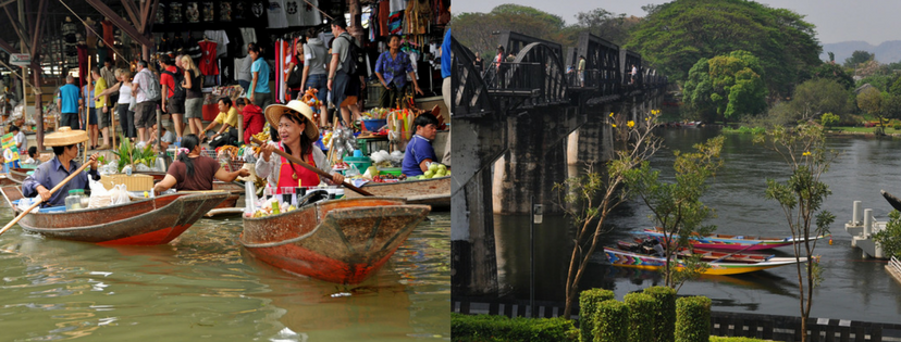 Bangkok - Thailand Tour - Damnoen Saduak Floating Market + River Kwai