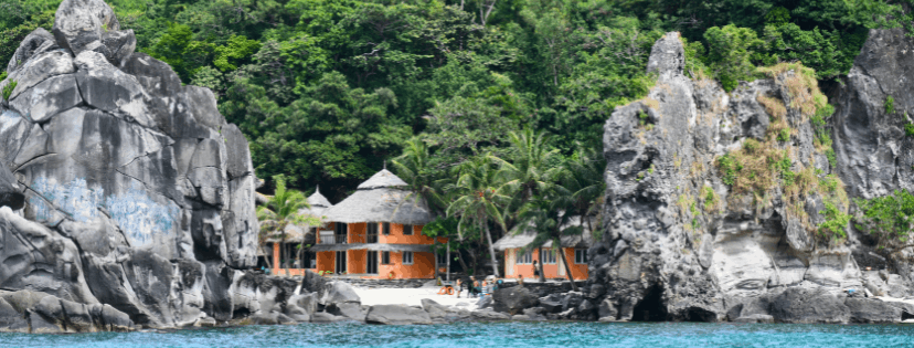Apo Island beach front and cottages